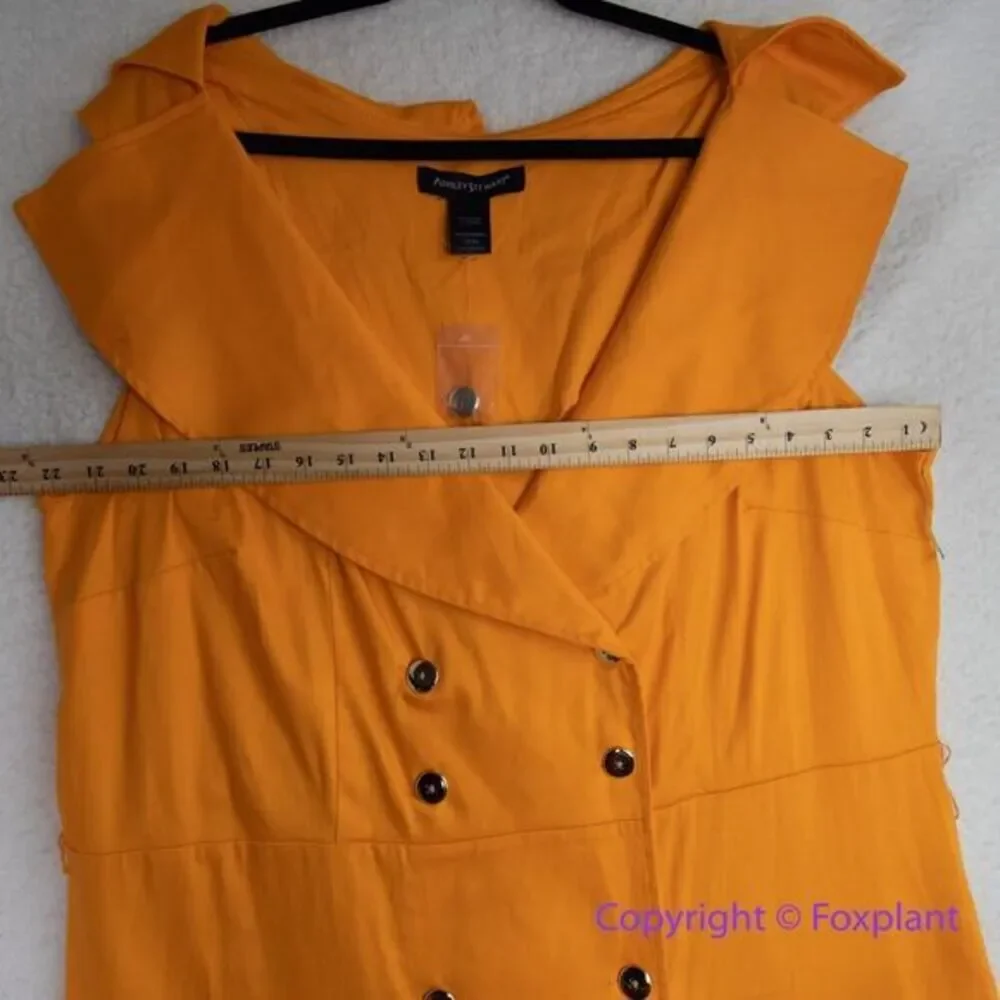 New! Ashley Stewart orange dress double breasted collared with belt, size 22/24 - Picture 4 of 16